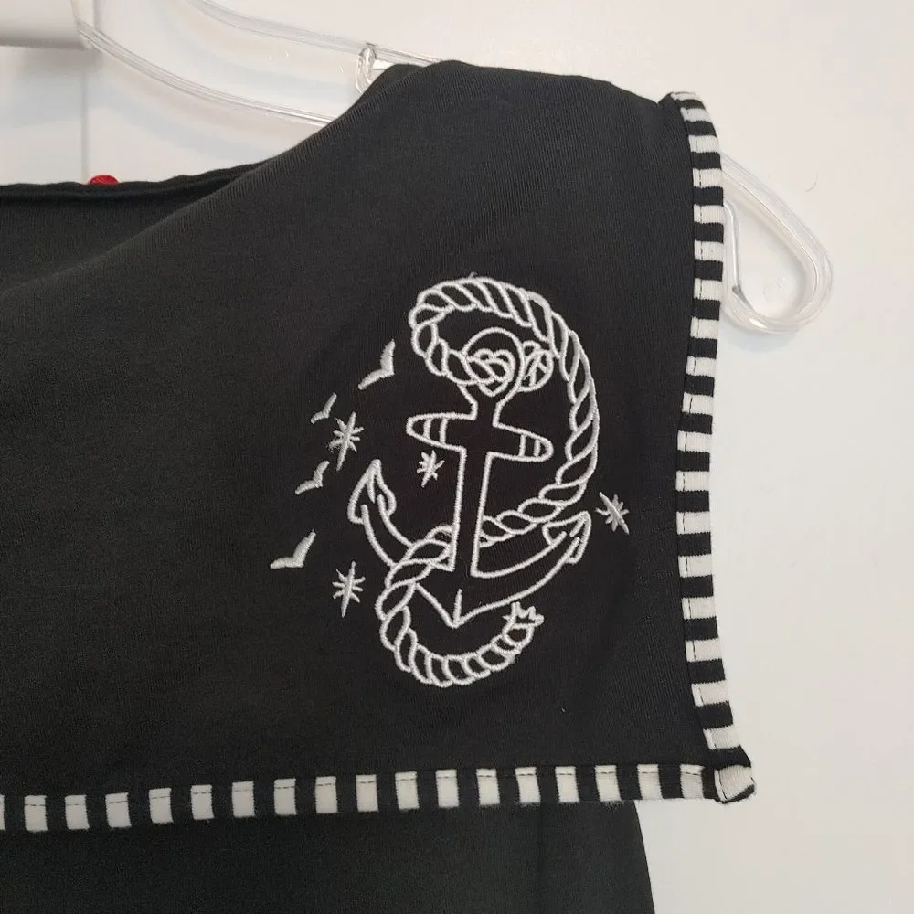 NEW Hell Bunny XS Nautical Collared Dress Size XS - Picture 7 of 8